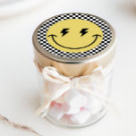 One Happy Dude | Boys Rad Kids 1st Birthday Classic Round Sticker<br><div class="desc">Are you celebrating your happy little dude? Explore our collection of fun and totally rad birthday stationery and party supplies for the ultimate first birthday celebration! This design features a stellar smile,  groovy typography and a black and white chequered pattern! Perfect for your birthday party invitation stationery or favours!</div>