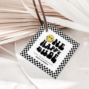 One Happy Dude   Boys Rad Kids 1st Birthday Favour Tags