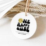 One Happy Dude | Boys Rad Kids 1st Birthday Favour Tags<br><div class="desc">Are you celebrating your happy little dude? Explore our collection of fun and totally rad birthday stationery and party supplies for the ultimate first birthday celebration! This design features a stellar smile,  groovy typography and a black and white chequered pattern! Perfect for your party favours and goody bags.</div>