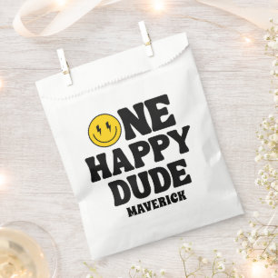 One Happy Dude Boy's Retro 1st Birthday  Favour Bags