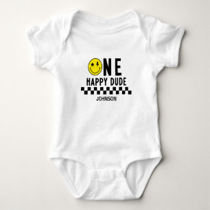 One Happy Dude First Birthday  Baby Bodysuit