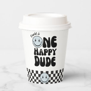 One Happy Dude First Birthday Happy Face  Paper Cups