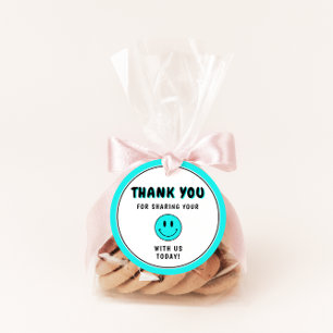 One Happy Dude/Gal Blue Smiley Thank You Favour Tags