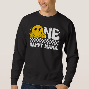 One Happy Dude Mama Mum Groovy 1st Birthday Family Sweatshirt