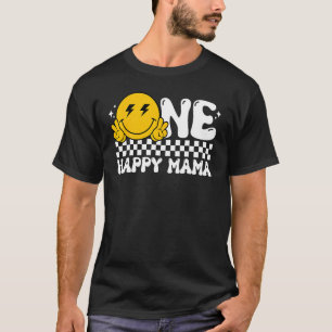 One Happy Dude Mama Mum Groovy 1st Birthday Family T-Shirt