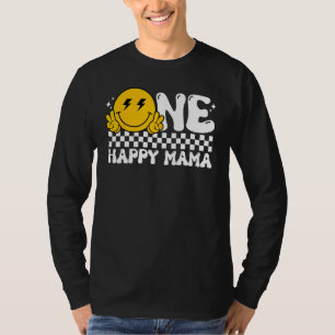 One Happy Dude Mama Mum Groovy 1st Birthday Family T-Shirt