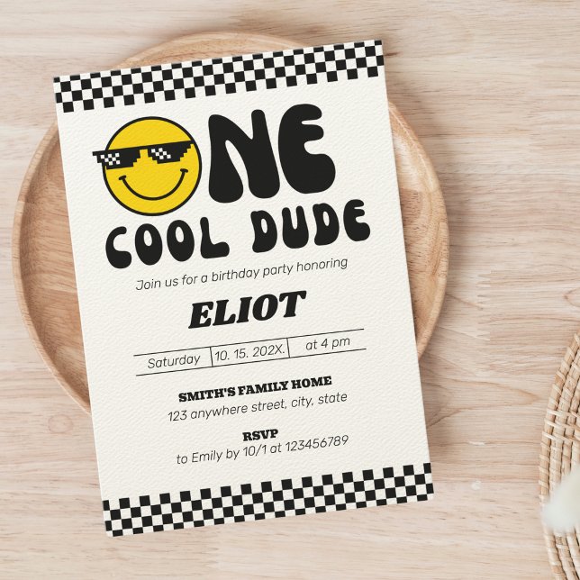 One Happy Dude One Cool Dude Boy's 1st Birthday Invitation (Creator Uploaded)