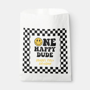 One Happy Dude Smile Face Boy First Birthday  Favour Bags