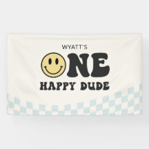 One Happy Dude Smile Face First Birthday