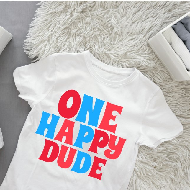 One Happy Dude Tropical Summer 1st Birthday Party Baby T-Shirt (Creator Uploaded)