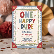 One Happy Dude Whimsical Boy 1st Birthday Party
