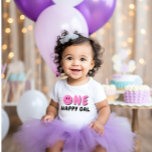 One Happy Gal 1st Birthday Pink Smiley Baby T-Shirt<br><div class="desc">We are always adding new designs weekly!</div>