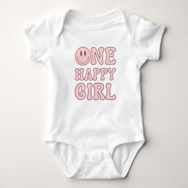 ONE HAPPY GIRL BABY BODYSUIT (Front)