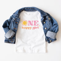 One Happy Girl Pink Boho Sun 1st Birthday