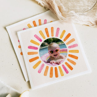One Happy Girl Sunshine 1st Birthday Napkin