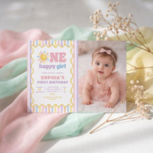 One Happy Girl Sunshine 1st Birthday Photo