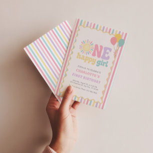 One Happy Girl Sunshine First Birthday Invitation