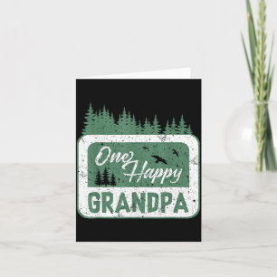 One Happy Grandpa Camper 1st Birthday Camng Bear  Card