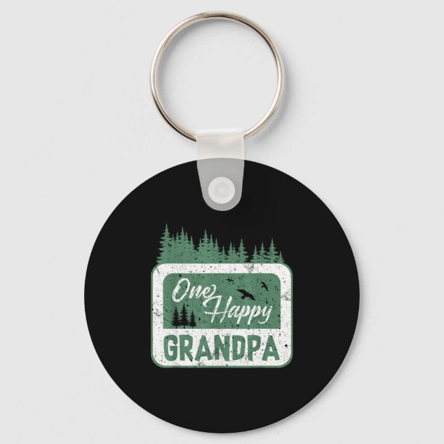 One Happy Grandpa Camper 1st Birthday Camng Bear  Key Ring (Front)