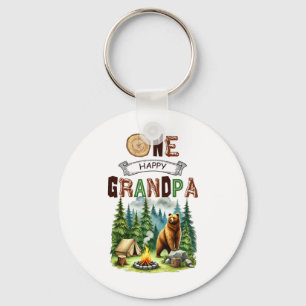 One Happy Grandpa Camper First Birthday Camping Be Key Ring