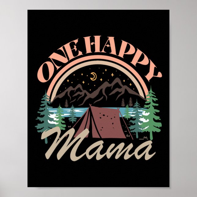 One Happy Mama First Birthday Camping Adventure Pa Poster (Front)