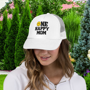 One Happy Mom Matching Birthday Trucker Hat