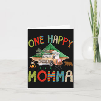 One Happy Momma Camper 1st Birthday Boy Camping Card