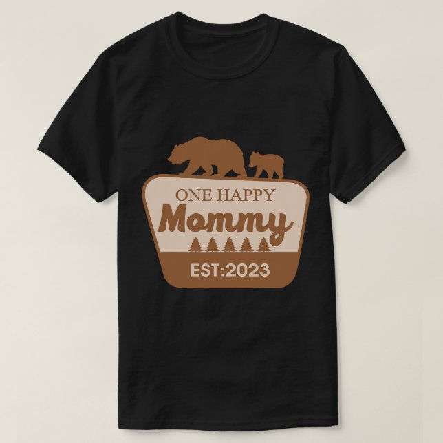 One Happy Mummy Happy Camper Matching Family Birth T-Shirt (Design Front)