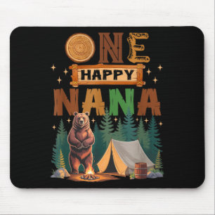 One Happy Nana Camper 1st Birthday Camng Bear  Mouse Pad