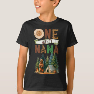 One Happy Nana Camper First Birthday Camping Bear T-Shirt