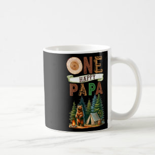 One Happy Papa Camper First Birthday Camping Bear Coffee Mug