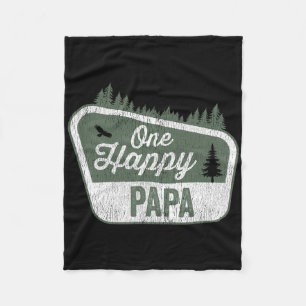 One Happy Papa Matching Family Birthday Party Camp Fleece Blanket
