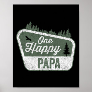 One Happy Papa Matching Family Birthday Party Camp Poster