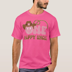 One Happy Uncle 1 Year Old Western Rodeo 1St Bday T-Shirt