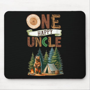 One Happy Uncle Camper First Birthday Camping Bear Mouse Pad