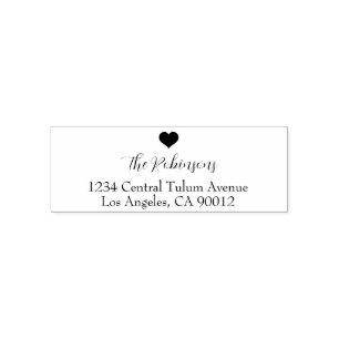 One Heart Family Name Return Address Self-inking Stamp