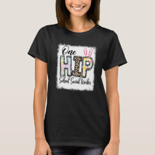 One Hip School Social Worker Leopard Teacher Easte T-Shirt