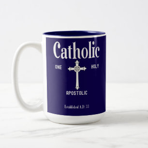 One Holy Catholic Apostolic Church Faith  Two-Tone Coffee Mug