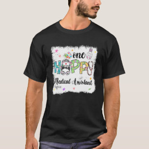 One Hoppy Medical Assistant Bunny Messy Bun Easter T-Shirt