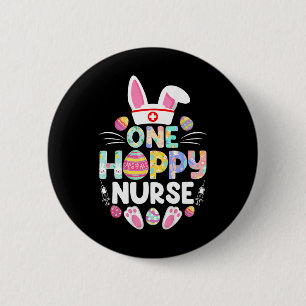 One Hoppy Nurse Funny Easter Day Family Matching  6 Cm Round Badge