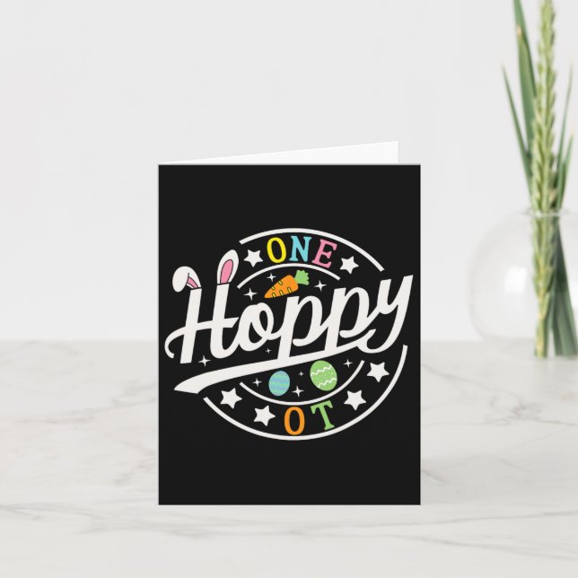 One Hoppy Occupational Therapist Bunny Ears Funny  Card (Front)