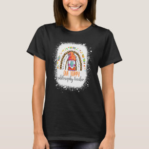 One Hoppy Philosophy Teacher Easter Leopard Rainbo T-Shirt