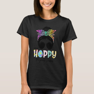 One Hoppy Physical Teacher Messy Bun Teacher Easte T-Shirt