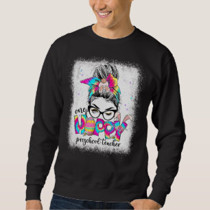 One Hoppy Preschool Teacher Easter Egg Tie Dye Mes Sweatshirt