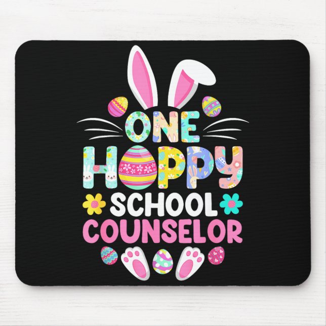 One Hoppy School Counselor Funny Easter Day  Mouse Pad (Front)