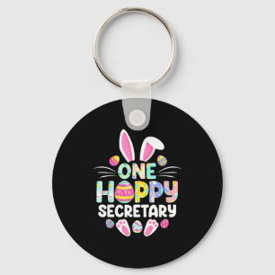 One Hoppy Secretary Funny Easter Day Key Ring