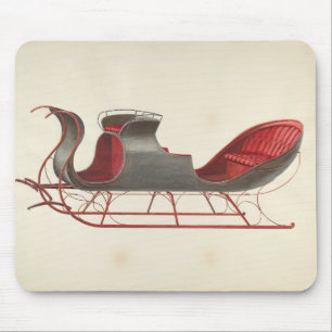 One Horse Open Sleigh - Christmas Mouse Pad