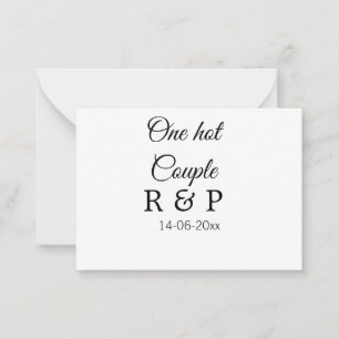 One hot add couple name initial letter text date card