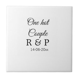 One hot add couple name initial letter text date tile