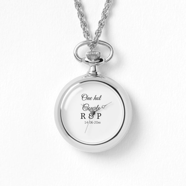 One hot add couple name initial letter text date watch (Front)